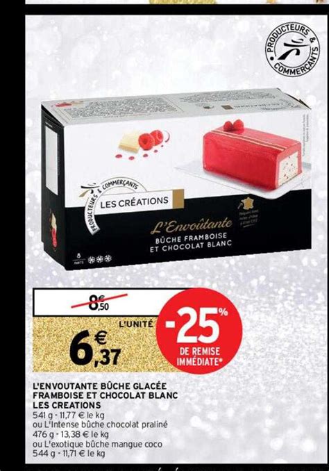 Promo L envoutante Bûche Glacée Framboise Et Chocolat Blanc Les