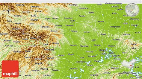 Physical 3D Map of Hubei