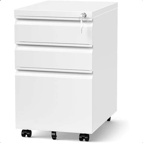 Dripex 3 Drawer File Cabinet Mobile File Cabinet With Lock On Wheels Letter Legal