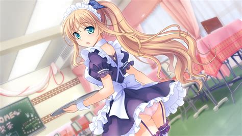 Astraythem Blonde Hair Game Cg Ginta Headband Long Hair Maid Sakurazuka