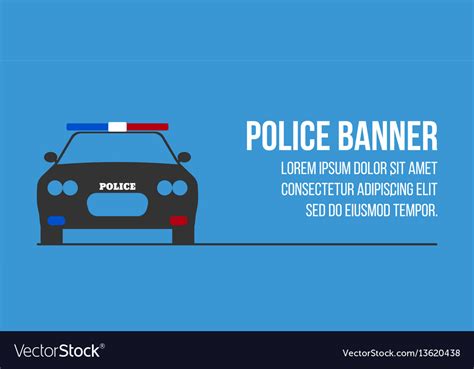 Police logo and banner with car Royalty Free Vector Image