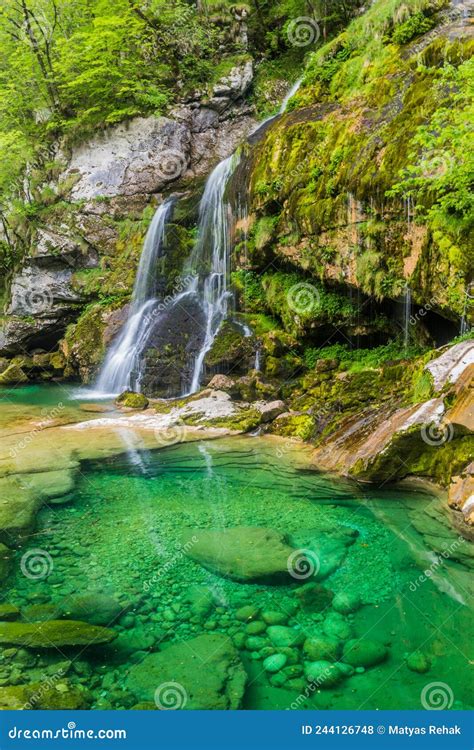 Slap Virje Waterfall Near Bovec Village Sloven Stock Photo Image Of