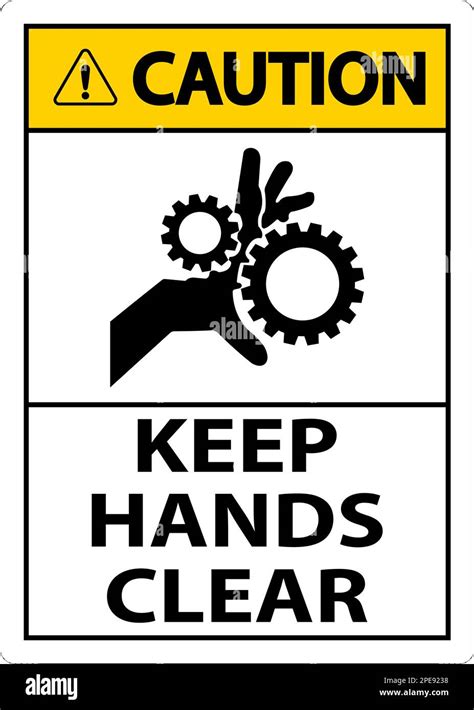 Caution Keep Hands Clear On White Background Stock Vector Image Art