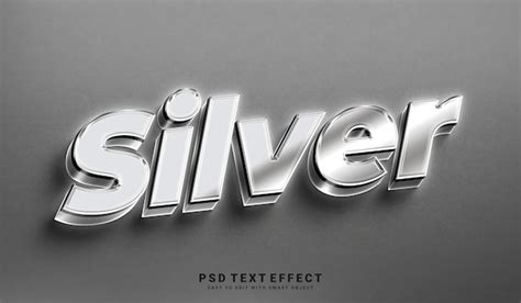 Efecto De Texto Plateado Archivo Psd Premium