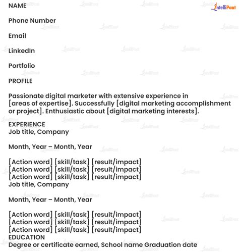 Digital Marketing Resume - Free Templates, Examples and Samples