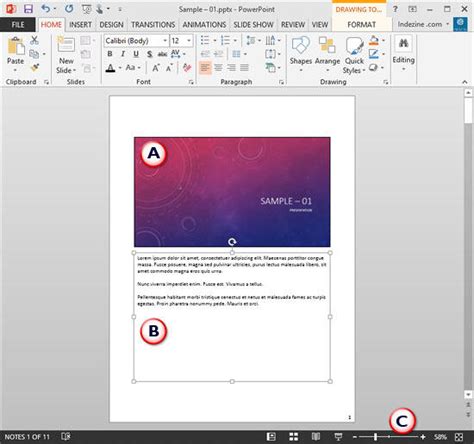 Notes Page View in PowerPoint 2013 for Windows