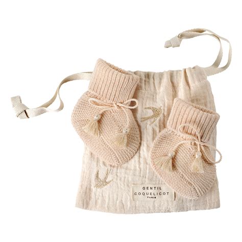 Chaussons bébé nude Gentil Coquelicot Paris