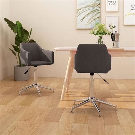 Lavienrose Chaises pivotantes de salle à manger 2 pcs Taupe Tissu