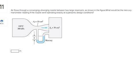 Solved 11 Air Flows Through A Converging Diverging Nozzle