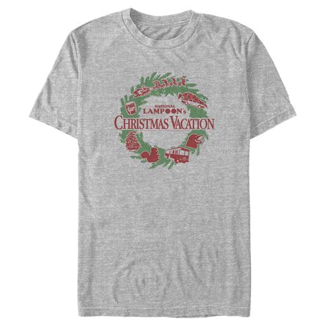 Mens National Lampoons Christmas Vacation Wreath Logo Graphic Tee