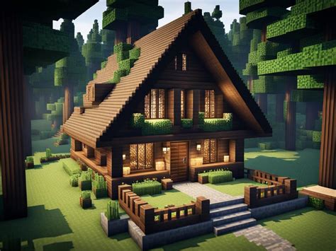 Cozy Wooden Cottage In A Dense Forest - Minecraft House