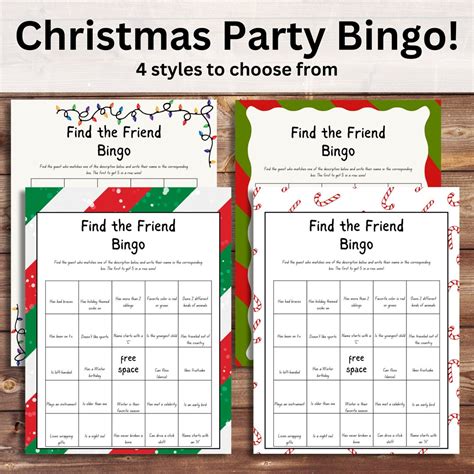 Christmas Party Games Christmas Bingo Printable Games - Etsy