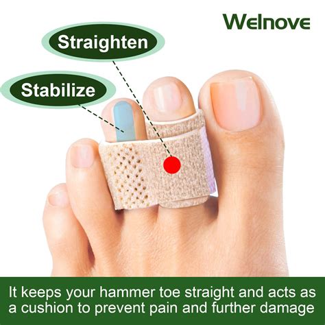 Welnove 6Pcs Hammer Toe Straightener, Hammer Toe Splints, Toe Cushioned ...