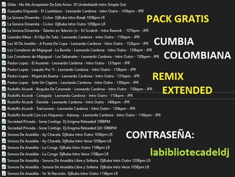 Cumbia Colombiana Remix Extended Noviembre 2023 Utilidades Para Djs