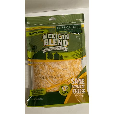 Hillandale Fancy Shredded Mexican Blend Cheese Packaged Riesbeck