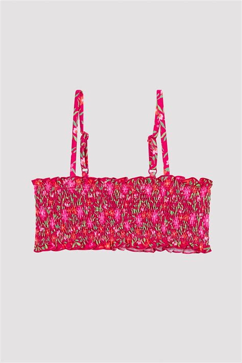 Kız Çocuk Çiçek Desenli Bandeau Bikini Takımı PLGSSP1G23IY MIX Çok Renkli Penti