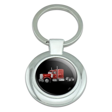 Semi Tractor Trailer Truck Trucker Classy Round Chrome Plated Metal