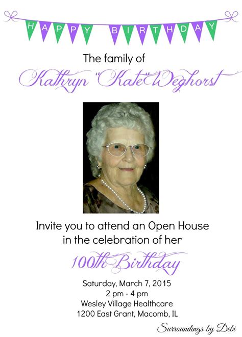 100th Birthday Invitation Templates Free - FREE PRINTABLE TEMPLATES