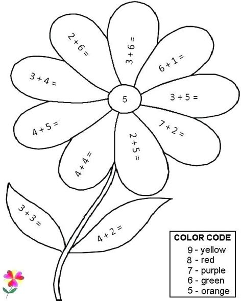 Math Coloring Worksheet First Grade