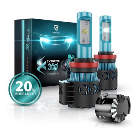 Glowteck H11 Extreme 360 Cree XHP50 Cool White LED Headlight Conversion