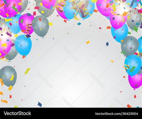 happy birthday balloons background design place vector image