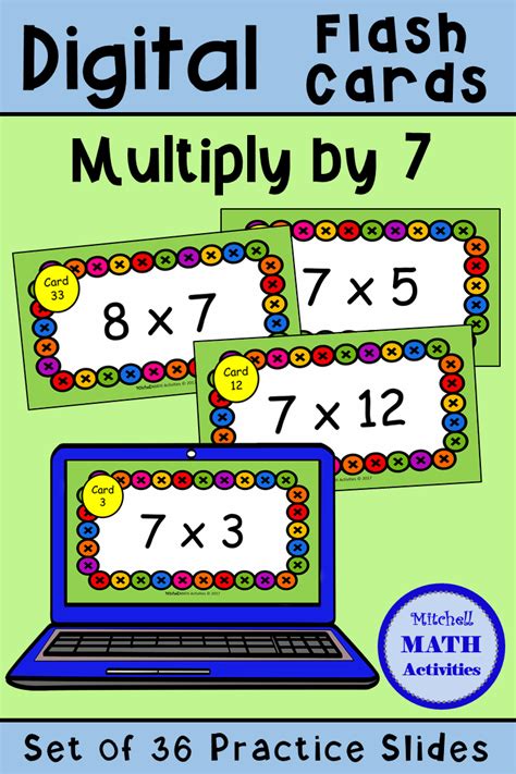 A Set Of 36 Digital Flash Cards That Offer Practice With Basic Multiply