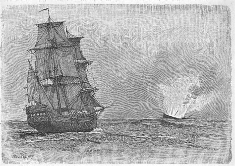 The French Ship On Fire For Daniel Defoes Adventures Of Robinson