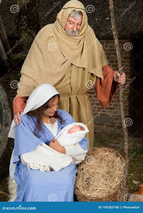 Jezus Is Geboren Stock Foto Image Of Zuigeling Baby 199283798