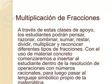 Multiplicación De Fracciones Ppt