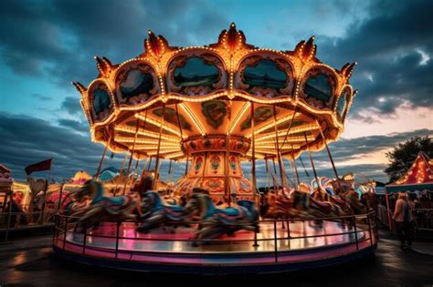 Premium Ai Image Carnival Rides Whirling Fun