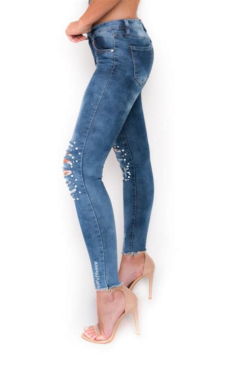 Ripped Jeans Denim Jeans Tiana Girls Jeans Frayed Stiletto Heels