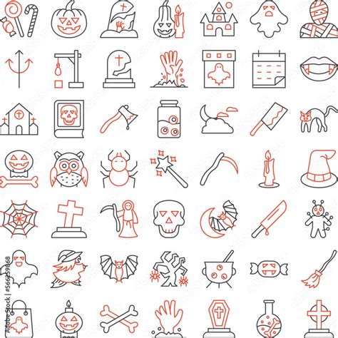 Halloween icons set, Halloween vector icons, Halloween set, Halloween ...