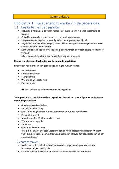 Samenvatting Communicatie P Communicatie Hoofdstuk