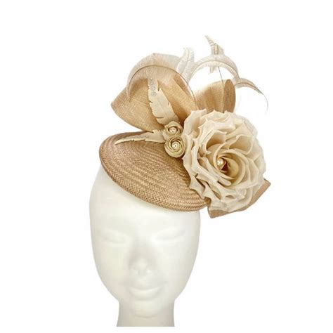 Nude And Cream Cocktail Hat By Marvellous Millinery