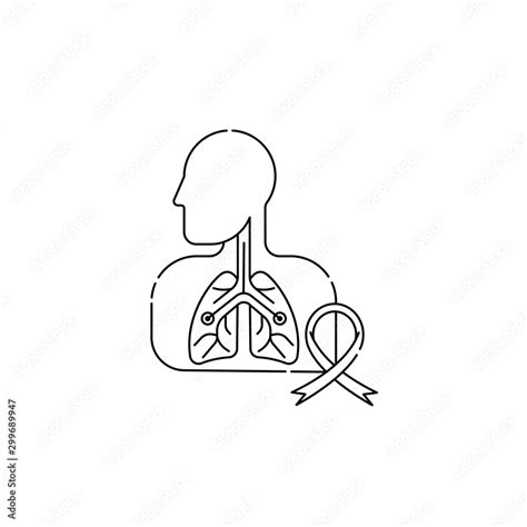 Lungs Pulmonary Icon Simple Flat Style Internal Organs Of The Human