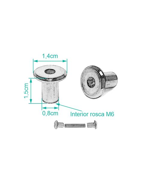 TUERCA DE UNION CON ROSCA INTERIOR M6