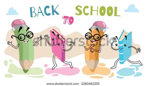 School Vector Characters Designs Template Education Stock Vector ...