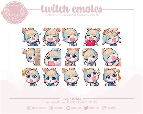 Animal Crossing Twitch Emote Kawaii Aesthetic Streamer Etsy