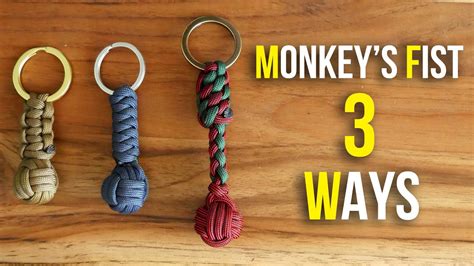 3 Great Ways To Finish A Monkey's Fist Key Chain - YouTube