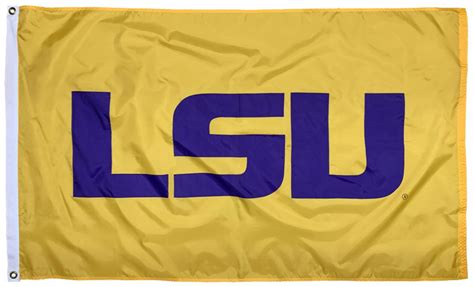 Lsu Block Letters Gold 3×5 Applique Flag I Americas Flags