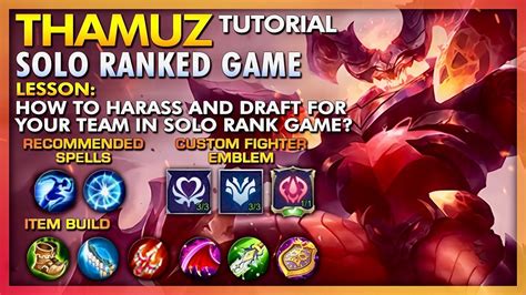 Thamuz Tutorial And How To Draft For Your Team In Solo Ranked Game