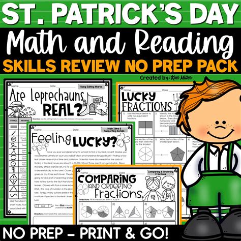 St Patricks Day Activities Math Reading Writing Worksheets March