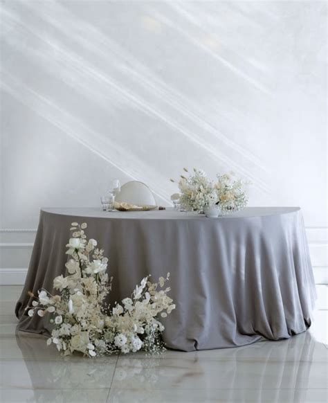 Gray Wedding Decor with White Flowers