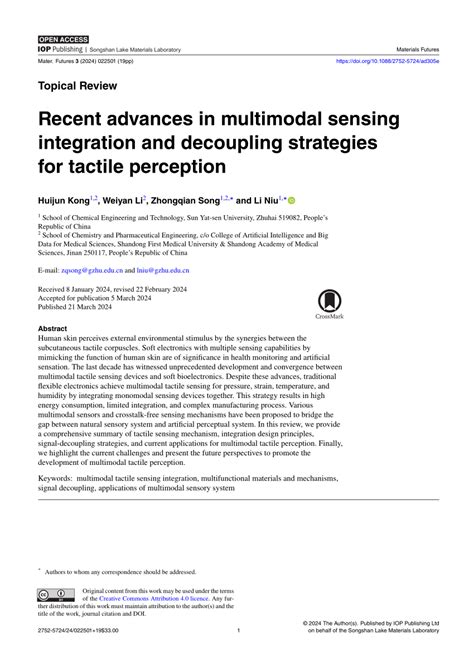 PDF Recent Advances In Multimodal Sensing Integration And Decoupling