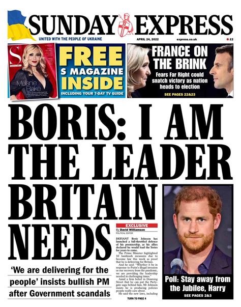 Sunday Express Front Page 24th Of April 2022 Tomorrows Papers Today