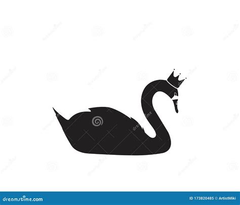 Silueta De Cisne Aislada En Vector De Fondo Blanco Dise O De Afiches