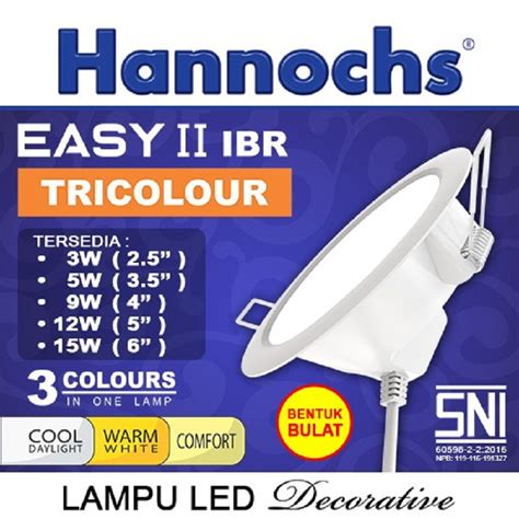 Jual Lampu Ceiling Led Tanam Plafon 3 Warna Cahaya Hannochs Easy 3w 3