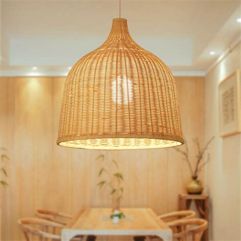 Decorative Hand Woven Bamboo Rattan Lamp Cane Pendant Lamps Etsy