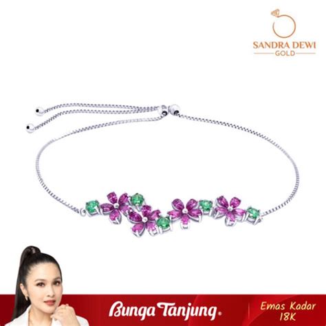 Promo GELANG VIOLET SERIES 2 SANDRA DEWI EMAS 18K BUNGA TANJUNG