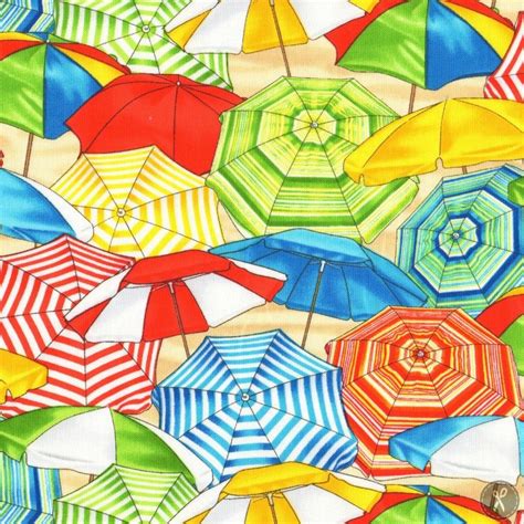 Beach Umbrellas Fabric Multi Beach Umbrella Art Tropical Fabric